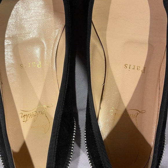Christian Louboutin Studded Zipper Ballet Flat Size 37.5 - Picture 3 of 10